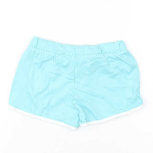 Marks and Spencer Girls Blue Cotton Bermuda Shorts Size 5-6 Years Regular Drawstring