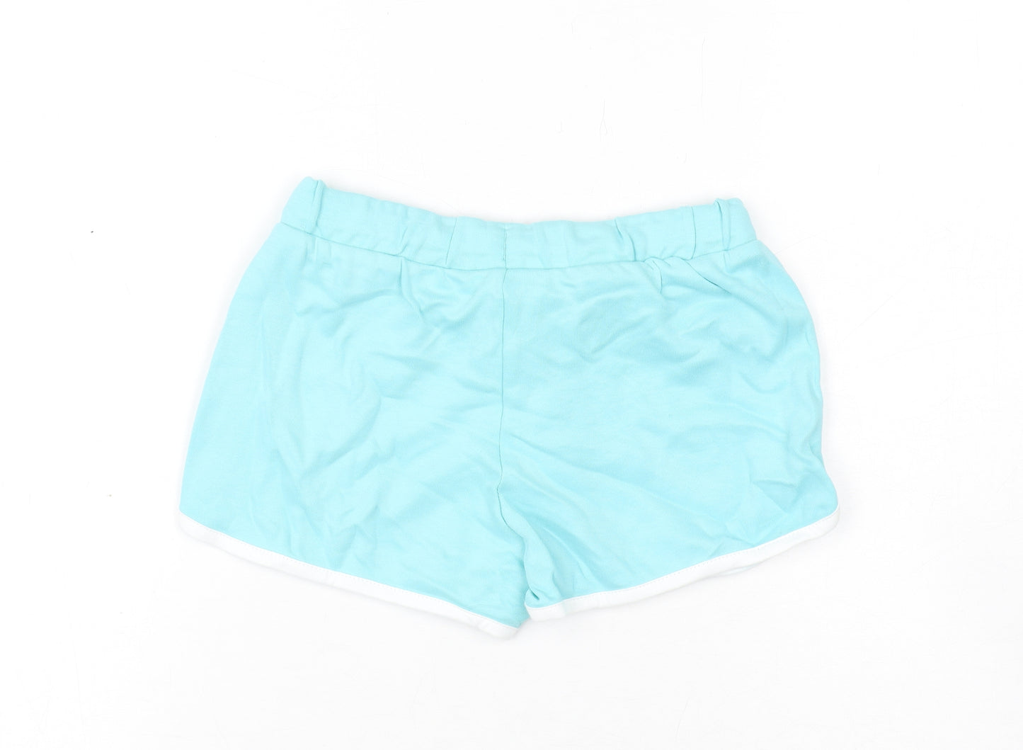 Marks and Spencer Girls Blue Cotton Bermuda Shorts Size 5-6 Years Regular Drawstring