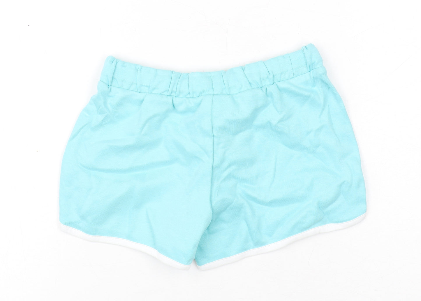 Marks and Spencer Girls Blue Cotton Bermuda Shorts Size 5-6 Years Regular Drawstring