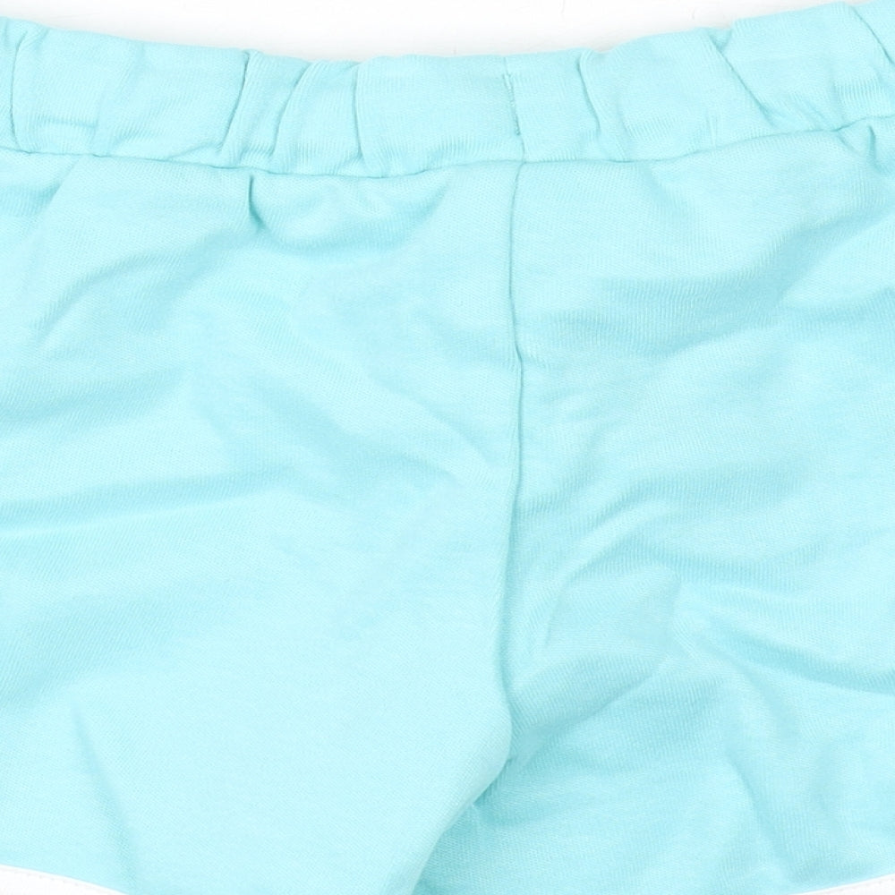 Marks and Spencer Girls Blue Cotton Bermuda Shorts Size 5-6 Years Regular Drawstring