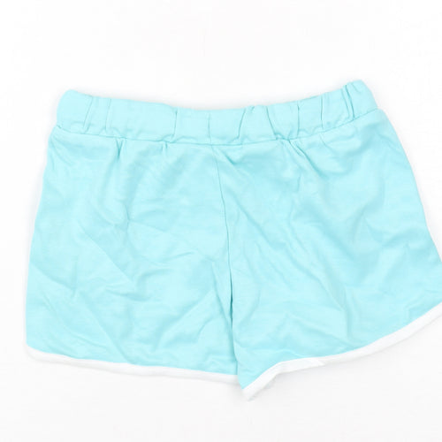 Marks and Spencer Girls Blue Cotton Bermuda Shorts Size 5-6 Years Regular Drawstring