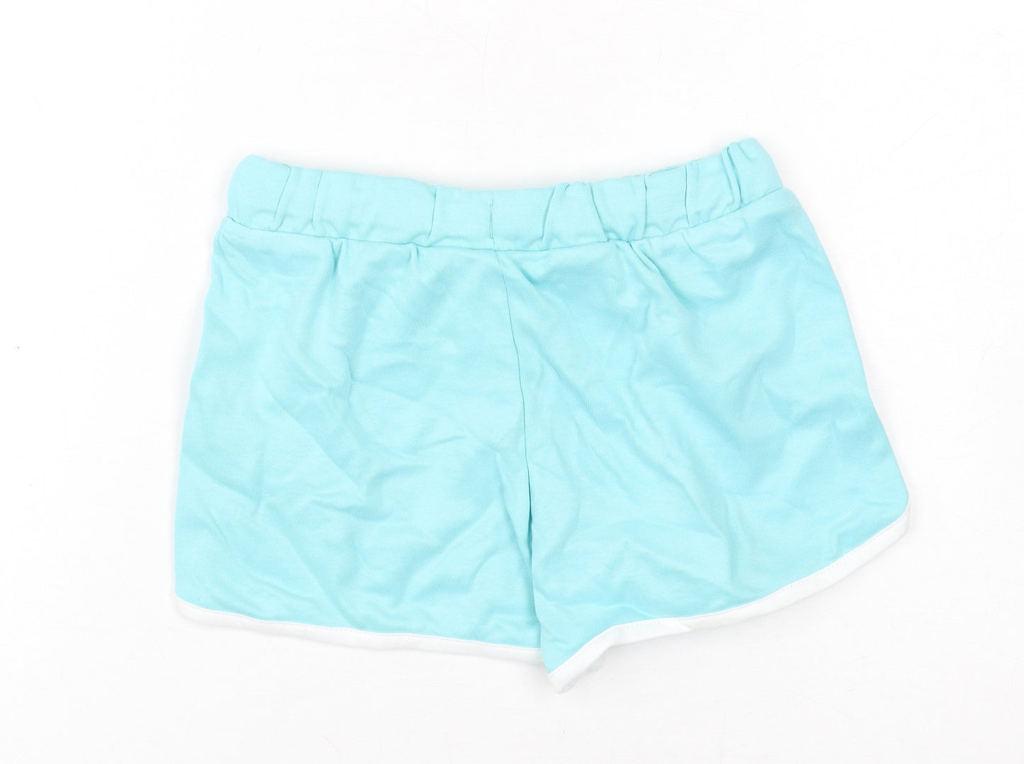 Marks and Spencer Girls Blue Cotton Bermuda Shorts Size 5-6 Years Regular Drawstring