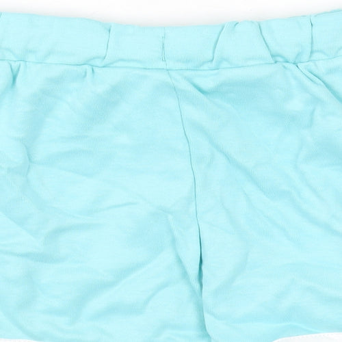 Marks and Spencer Girls Blue Cotton Bermuda Shorts Size 5-6 Years Regular Drawstring