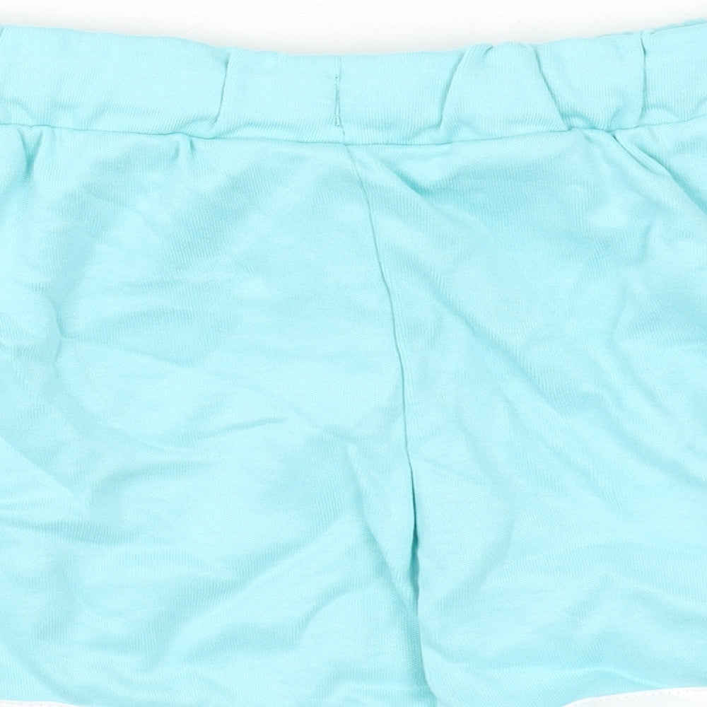 Marks and Spencer Girls Blue Cotton Bermuda Shorts Size 5-6 Years Regular Drawstring