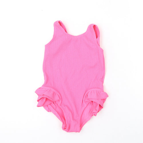 Marks and Spencer Girls Pink Polyester Bodysuit One-Piece Size 2-3 Years L7 in Pullover