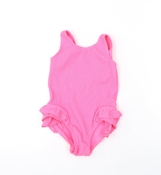 Marks and Spencer Girls Pink Polyester Bodysuit One-Piece Size 2-3 Years L7 in Pullover
