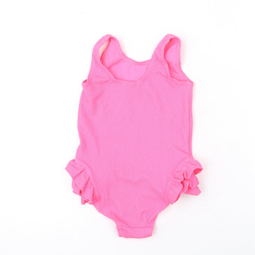 Marks and Spencer Girls Pink Polyester Bodysuit One-Piece Size 2-3 Years L7 in Pullover