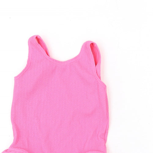 Marks and Spencer Girls Pink Polyester Bodysuit One-Piece Size 2-3 Years L7 in Pullover