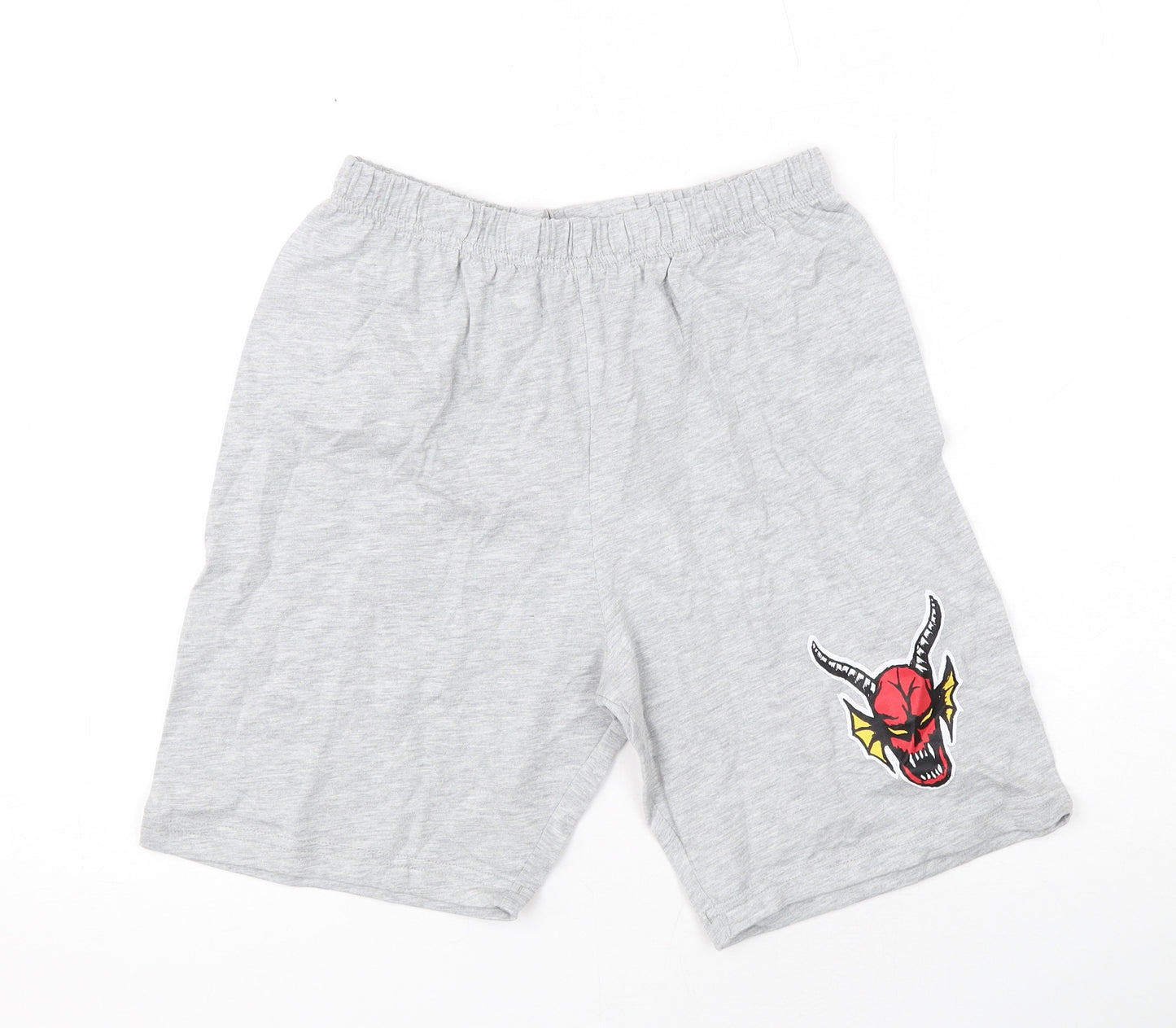 Marks and Spencer Boys Grey Cotton Sweat Shorts Size 10-11 Years L7 in Regular - Stranger Things