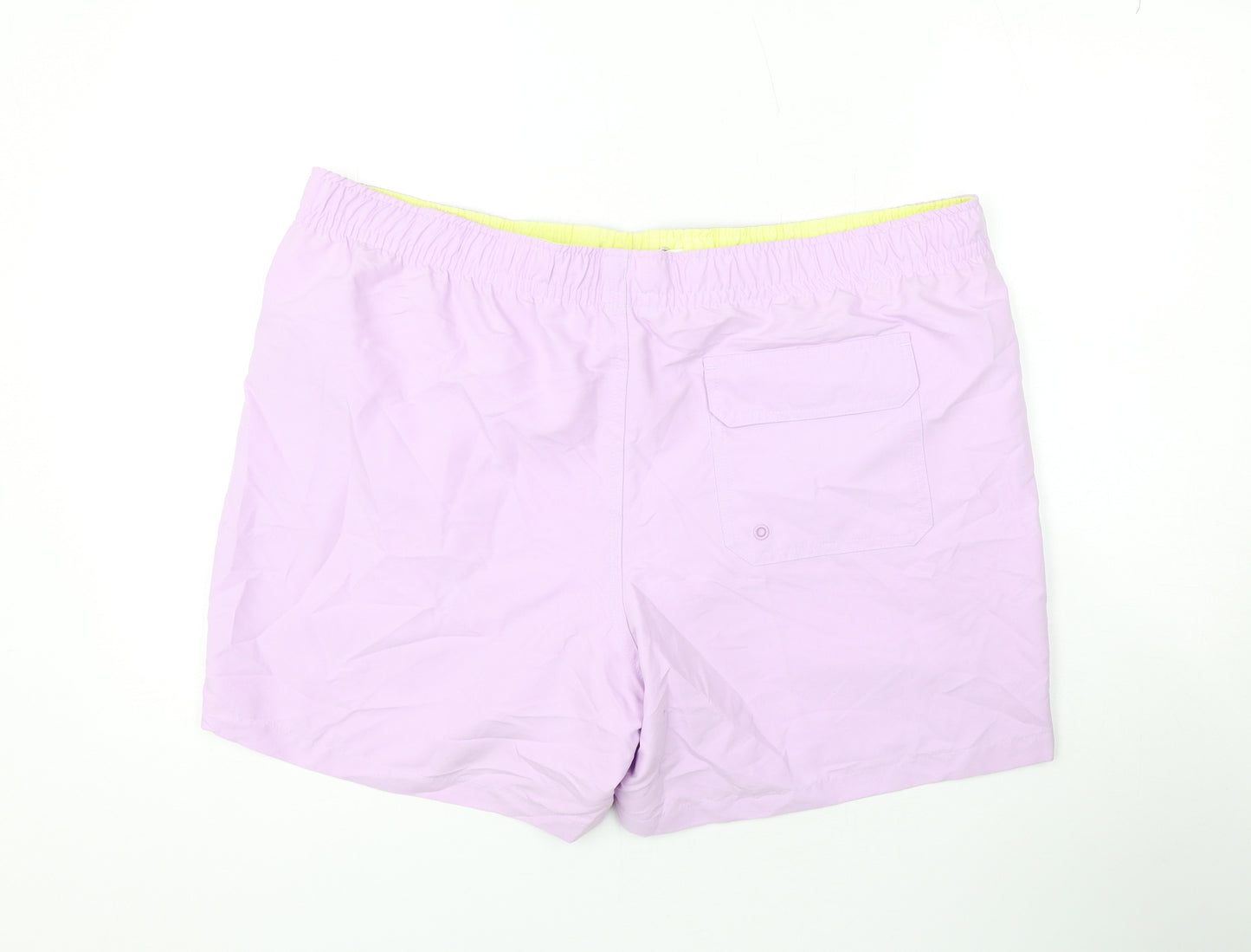 Marks and Spencer Mens Purple Polyester Bermuda Shorts Size 2XL L6 in Regular Drawstring - Swim Shorts