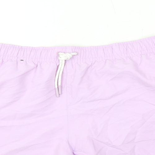 Marks and Spencer Mens Purple Polyester Bermuda Shorts Size 2XL L6 in Regular Drawstring - Swim Shorts