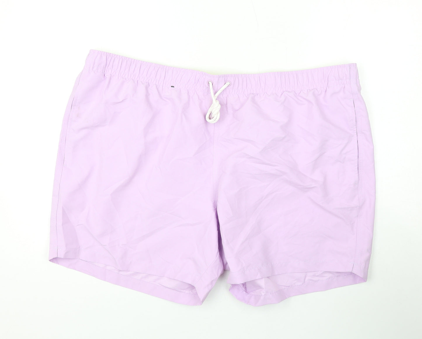 Marks and Spencer Mens Purple Polyester Bermuda Shorts Size 3XL L6 in Regular Drawstring - Swim Shorts