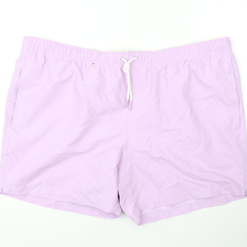 Marks and Spencer Mens Purple Polyester Bermuda Shorts Size 3XL L6 in Regular Drawstring - Swim Shorts