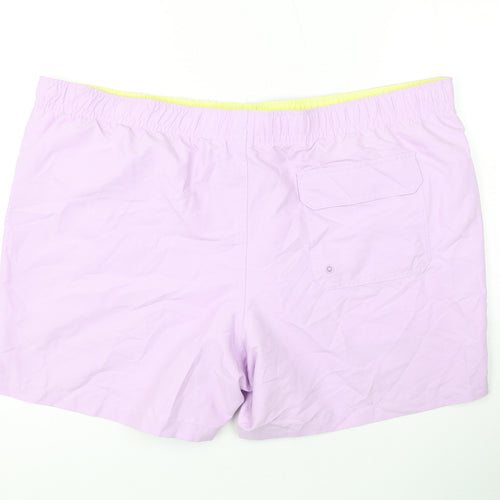 Marks and Spencer Mens Purple Polyester Bermuda Shorts Size 3XL L6 in Regular Drawstring - Swim Shorts