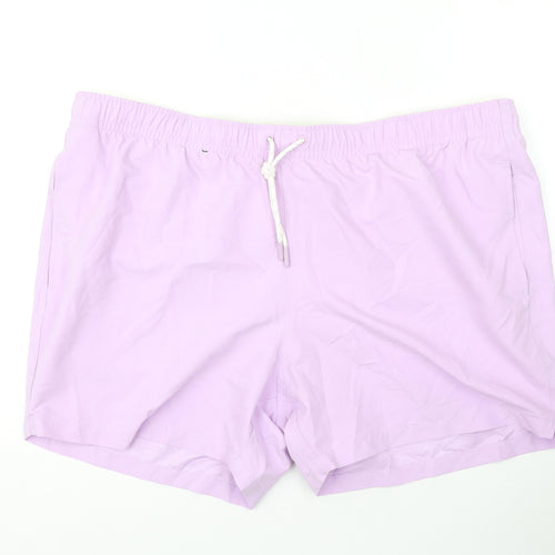 Marks and Spencer Mens Purple Polyester Bermuda Shorts Size 3XL L6 in Regular Drawstring - Swim Shorts