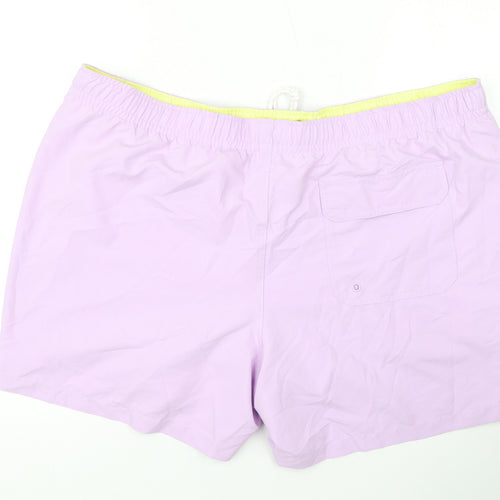 Marks and Spencer Mens Purple Polyester Bermuda Shorts Size 3XL L6 in Regular Drawstring - Swim Shorts