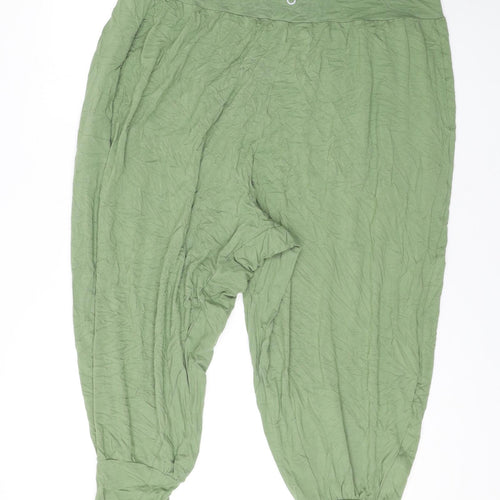 Marks and Spencer Womens Green Viscose Harem Trousers Size 22 L22 in Regular