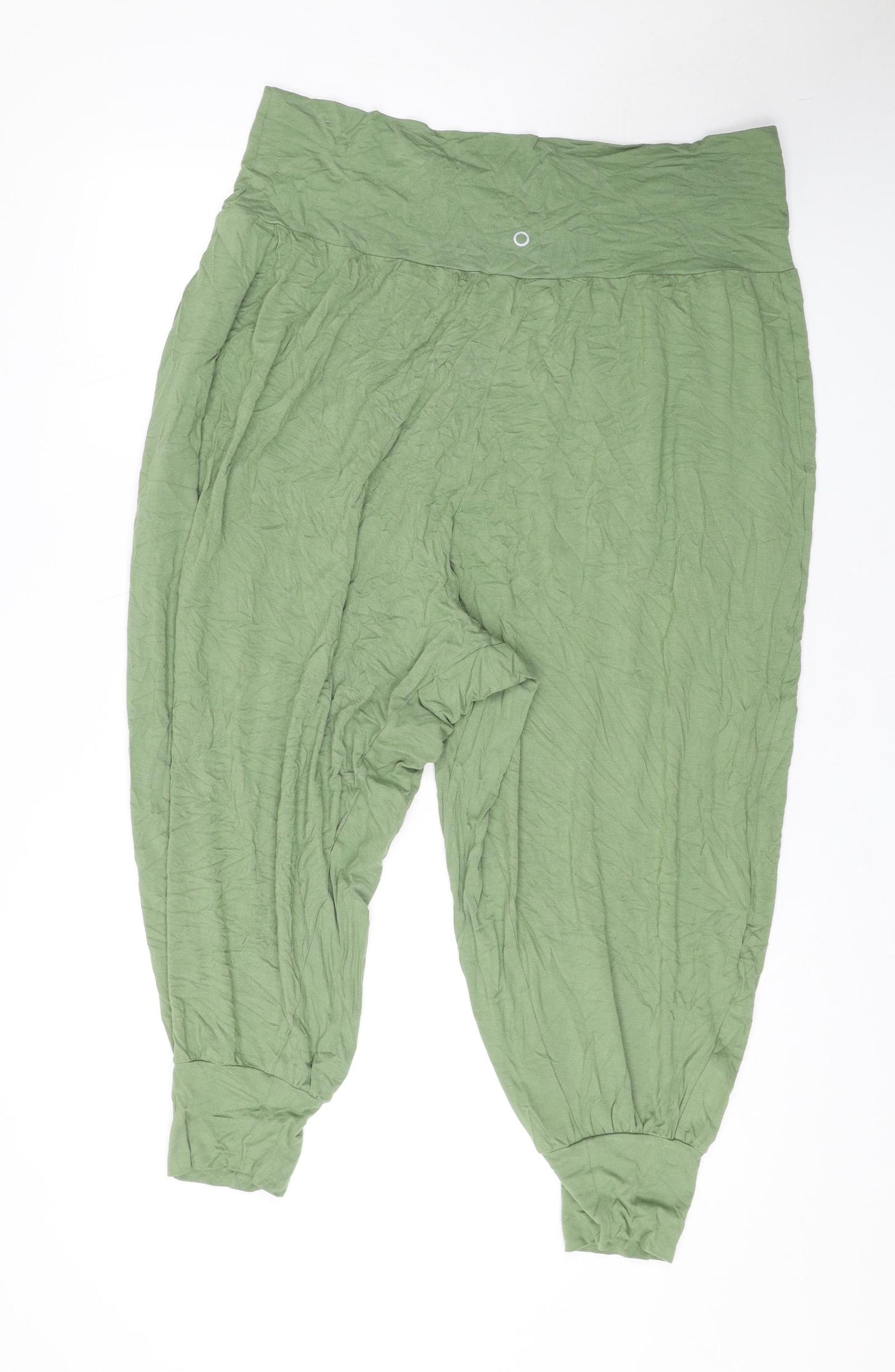 Marks and Spencer Womens Green Viscose Harem Trousers Size 22 L22 in Regular