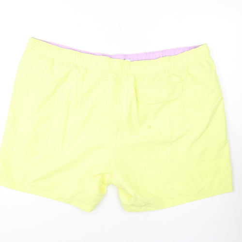 Marks and Spencer Mens Yellow Polyester Bermuda Shorts Size 3XL L10 in Regular Drawstring - Swim Shorts