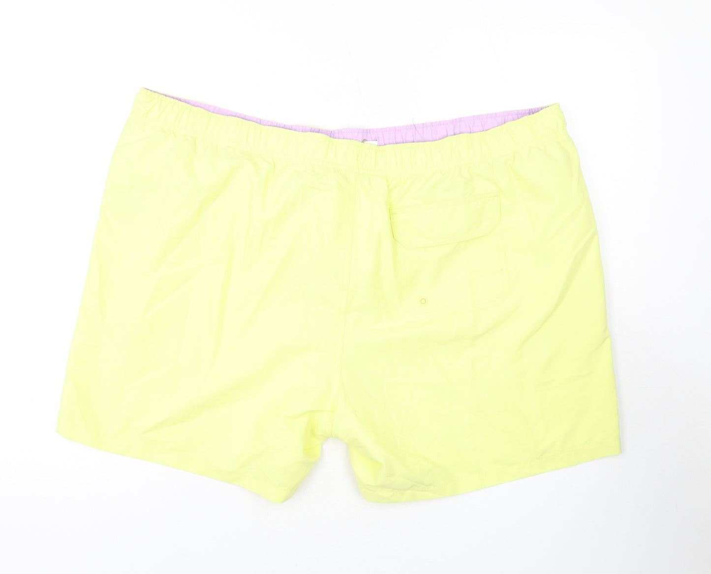 Marks and Spencer Mens Yellow Polyester Bermuda Shorts Size 3XL L10 in Regular Drawstring - Swim Shorts