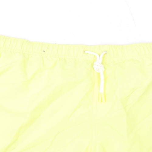 Marks and Spencer Mens Yellow Polyester Bermuda Shorts Size 3XL L10 in Regular Drawstring - Swim Shorts