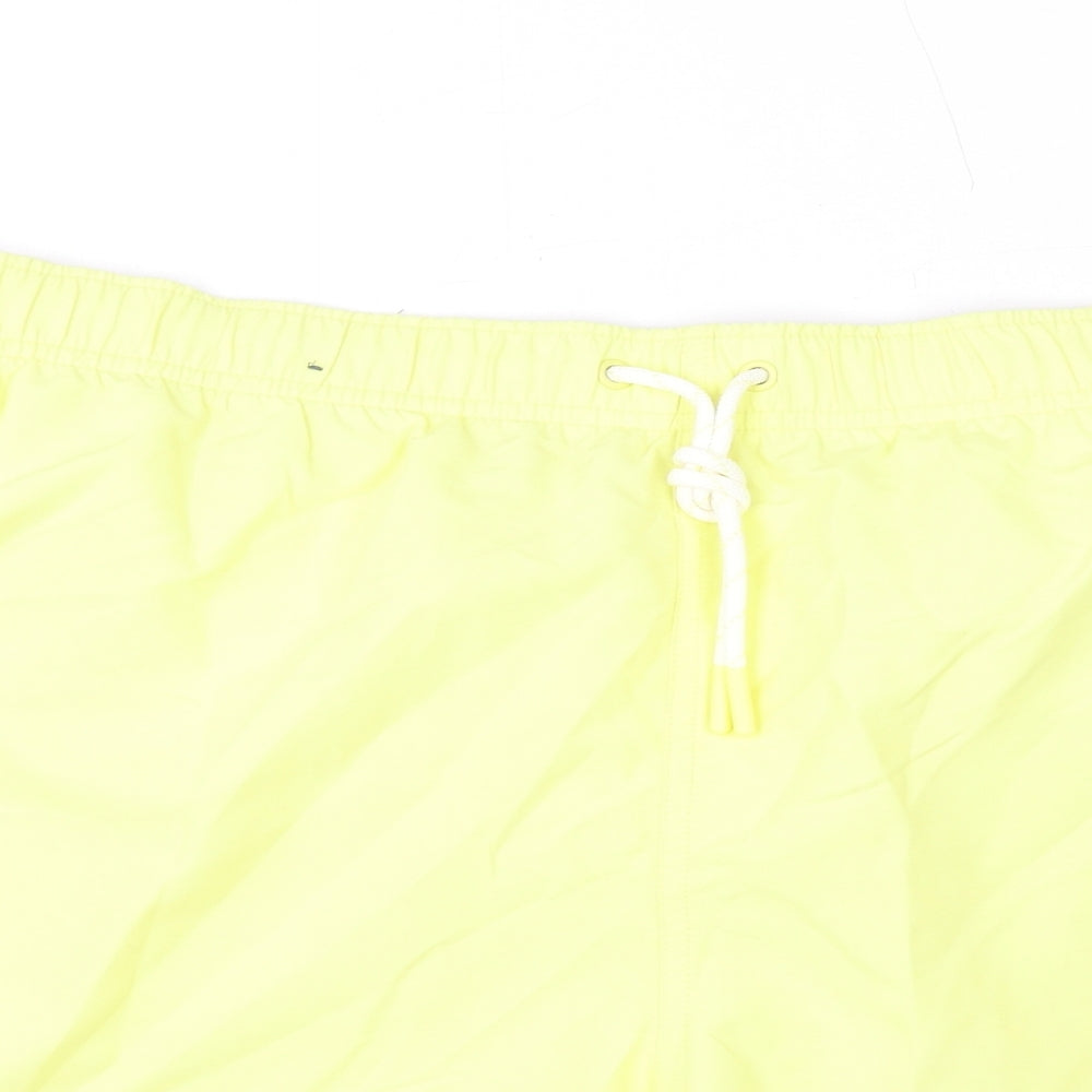 Marks and Spencer Mens Yellow Polyester Bermuda Shorts Size 3XL L10 in Regular Drawstring - Swim Shorts