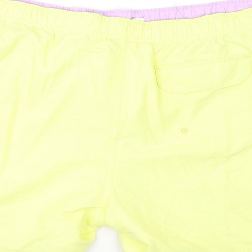 Marks and Spencer Mens Yellow Polyester Bermuda Shorts Size 3XL L10 in Regular Drawstring - Swim Shorts