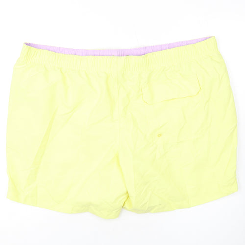 Marks and Spencer Mens Yellow Polyester Bermuda Shorts Size 3XL L10 in Regular Drawstring - Swim Shorts