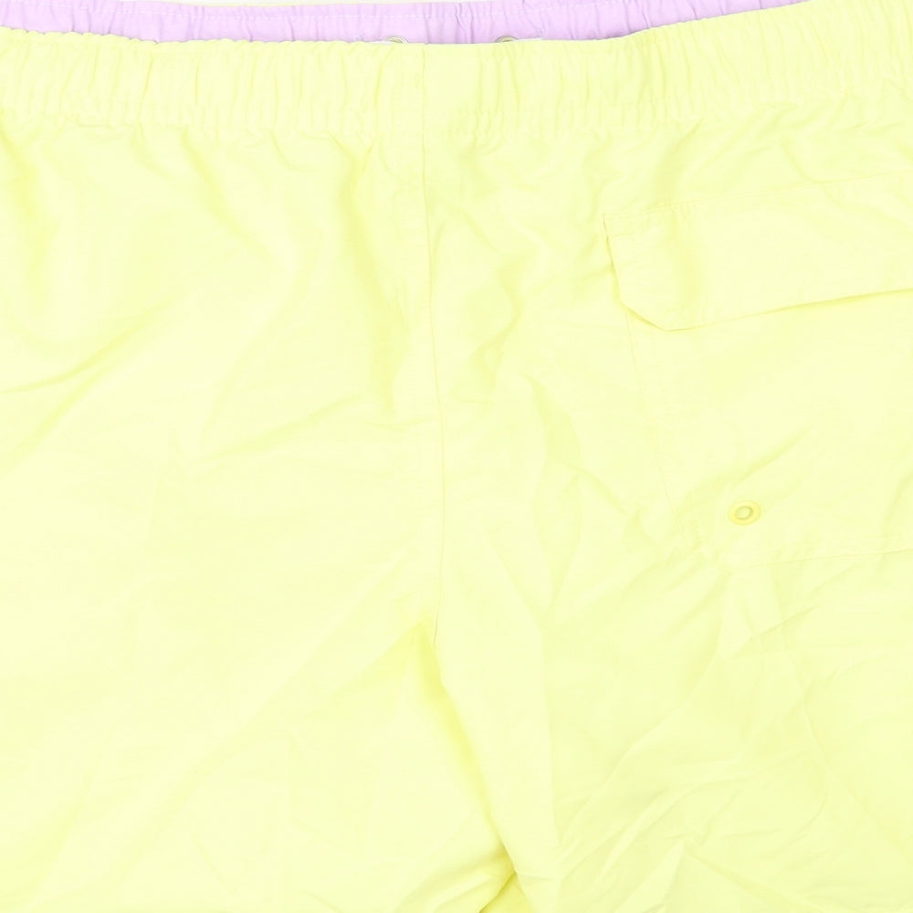 Marks and Spencer Mens Yellow Polyester Bermuda Shorts Size 3XL L10 in Regular Drawstring - Swim Shorts