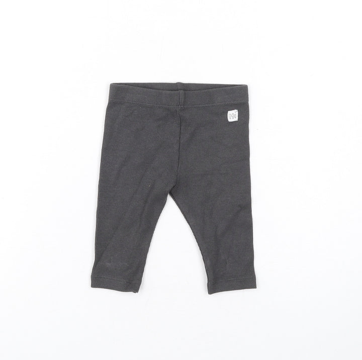 Marks and Spencer Baby Grey Cotton Jogger Leggings Size 0-3 Months Pullover