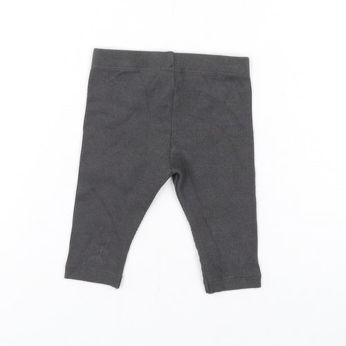 Marks and Spencer Baby Grey Cotton Jogger Leggings Size 0-3 Months Pullover