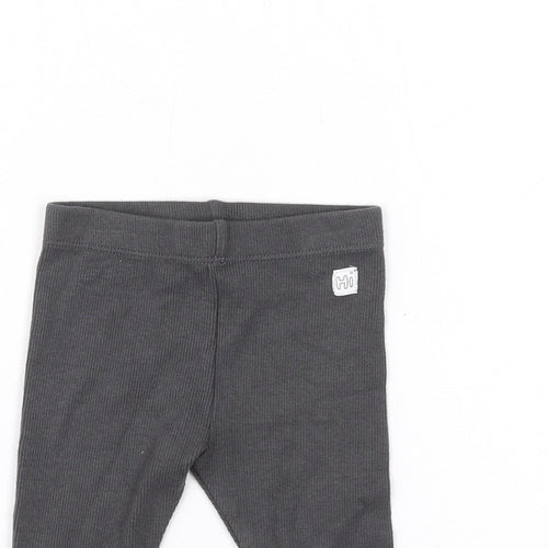 Marks and Spencer Baby Grey Cotton Jogger Leggings Size 0-3 Months Pullover