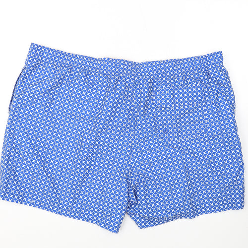 Marks and Spencer Mens Blue Polyester Bermuda Shorts Size 3XL L6 in Regular Drawstring - Swim Shorts