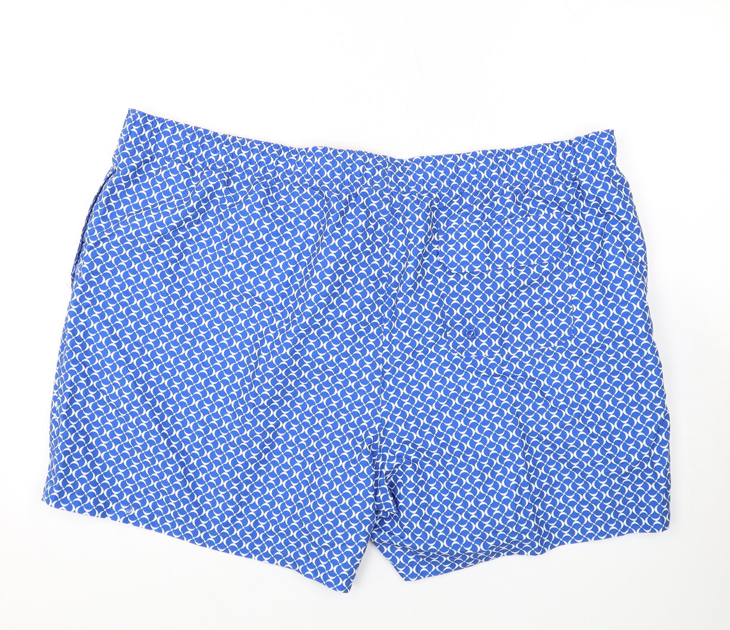 Marks and Spencer Mens Blue Polyester Bermuda Shorts Size 3XL L6 in Regular Drawstring - Swim Shorts