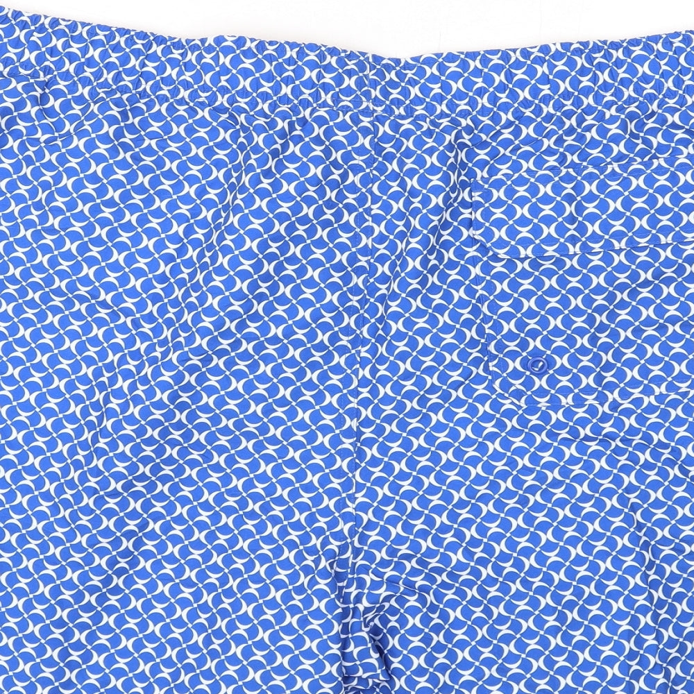 Marks and Spencer Mens Blue Polyester Bermuda Shorts Size 3XL L6 in Regular Drawstring - Swim Shorts