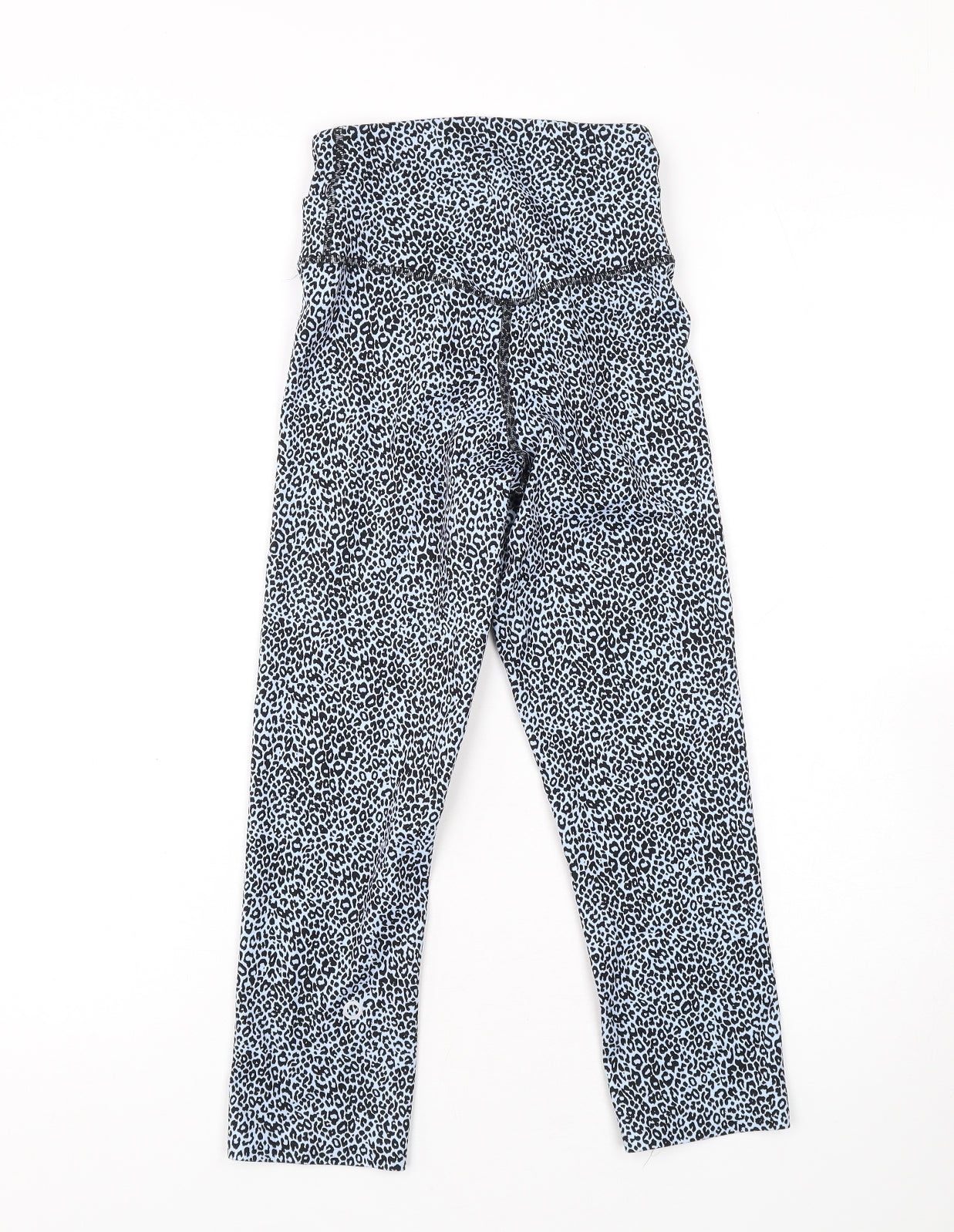 Good Move Womens Blue Animal Print Polyester Pedal Pusher Leggings Size 6 L19 in Regular Pullover - Leopard Print