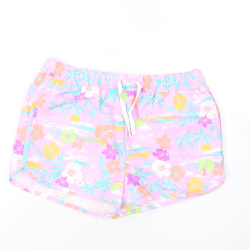Marks and Spencer Girls Purple Polyester Bermuda Shorts Size 11-12 Years Regular Drawstring