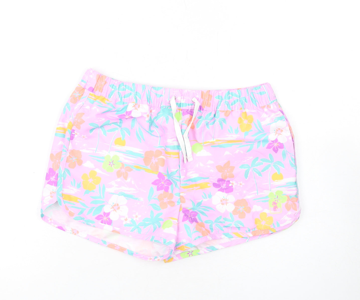 Marks and Spencer Girls Purple Polyester Bermuda Shorts Size 11-12 Years Regular Drawstring