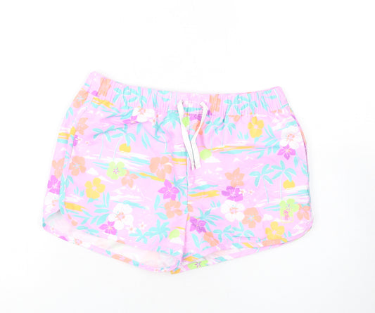 Marks and Spencer Girls Purple Polyester Bermuda Shorts Size 11-12 Years Regular Drawstring