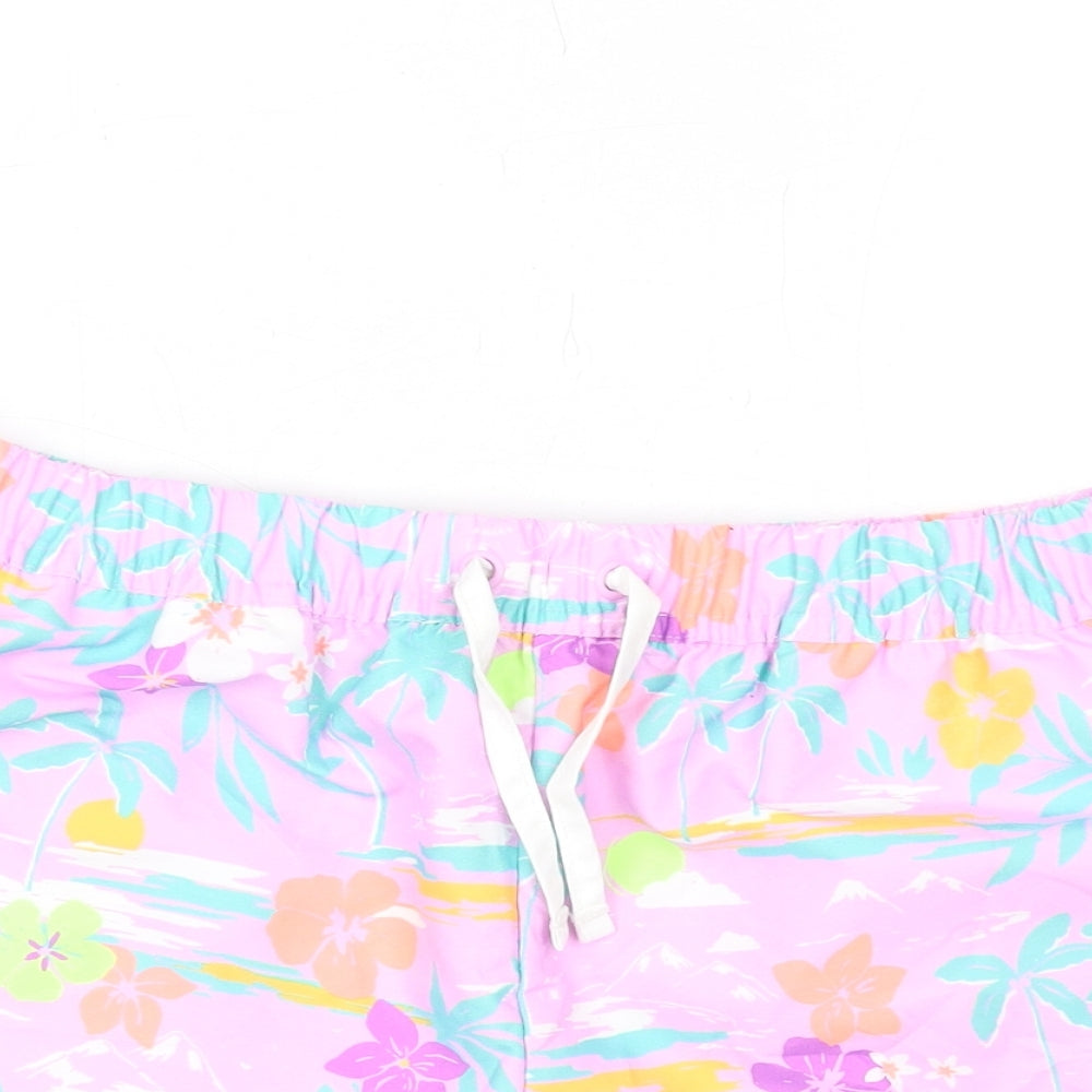 Marks and Spencer Girls Purple Polyester Bermuda Shorts Size 11-12 Years Regular Drawstring