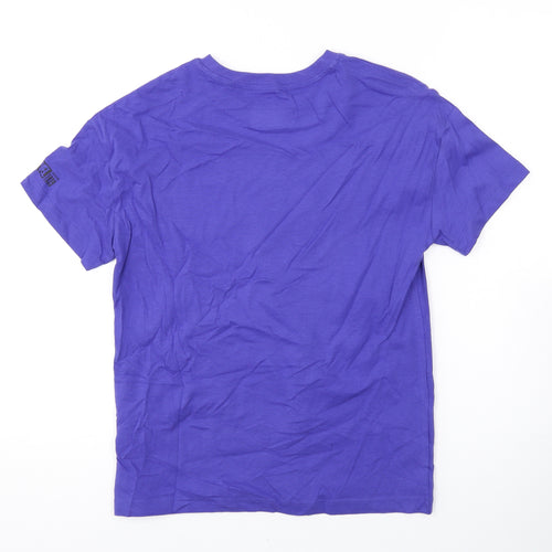 Marks and Spencer Boys Purple Cotton Basic T-Shirt Size 10-11 Years Round Neck Pullover - Marvel, Avengers