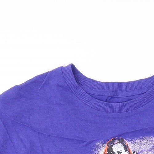 Marks and Spencer Boys Purple Cotton Basic T-Shirt Size 10-11 Years Round Neck Pullover - Marvel, Avengers