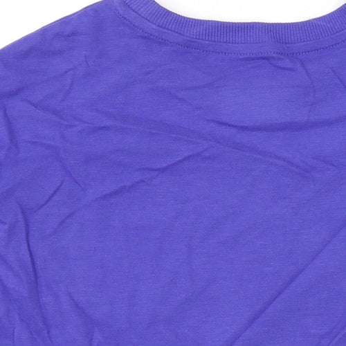 Marks and Spencer Boys Purple Cotton Basic T-Shirt Size 10-11 Years Round Neck Pullover - Marvel, Avengers
