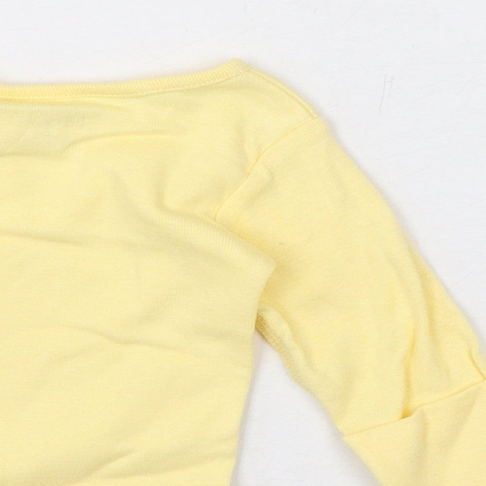 Marks and Spencer Baby Yellow Geometric Cotton Bodysuit Outfit/Set Size Newborn Snap - Star Print
