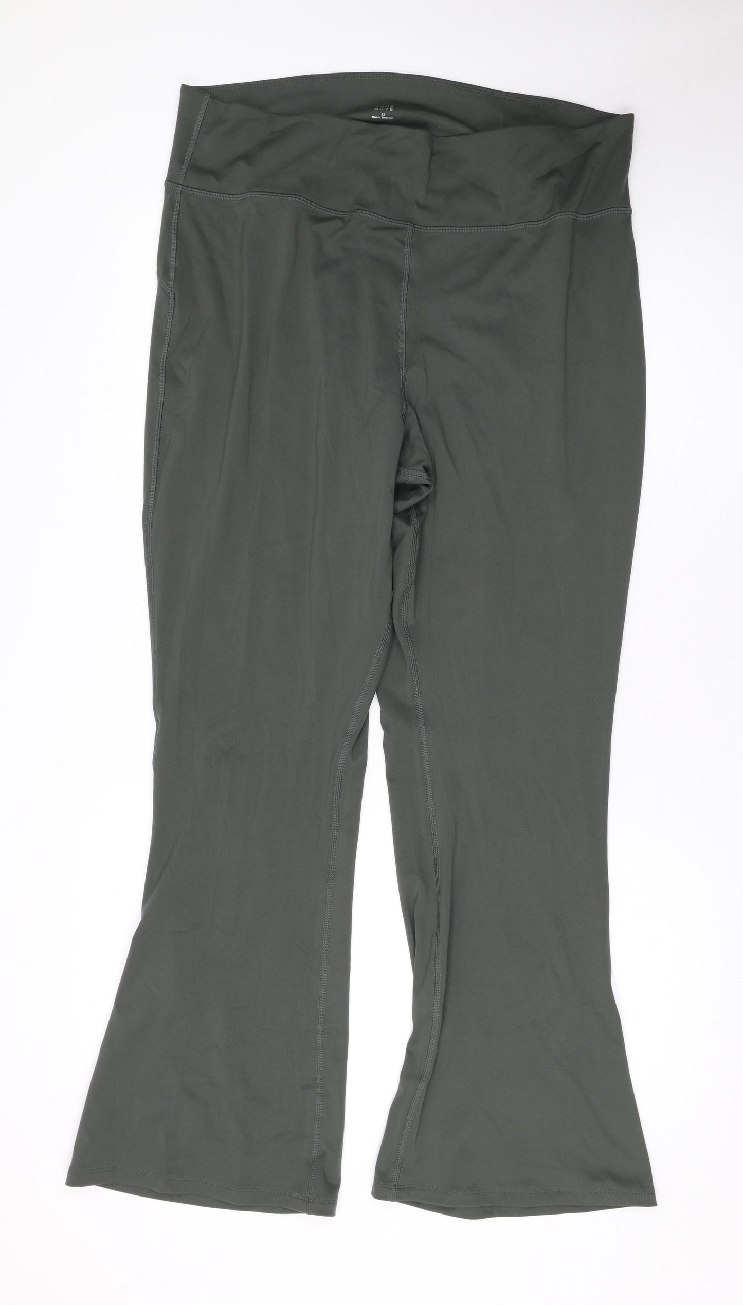Marks and Spencer Womens Green Polyester Jogger Leggings Size 22 L30 in Regular Pullover