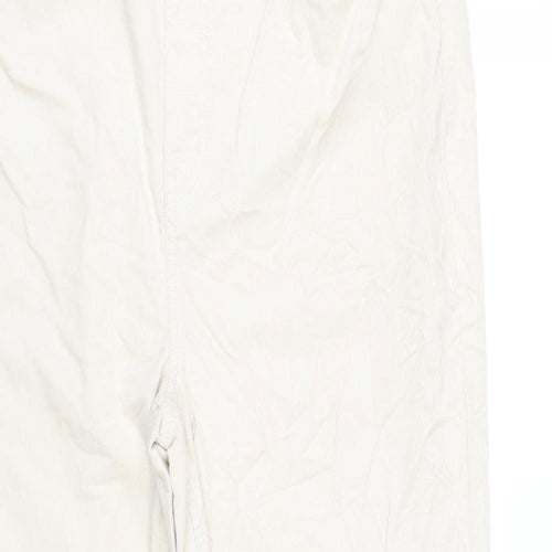 Marks and Spencer Womens Ivory Cotton Trousers Size 20 L31 in Regular Zip