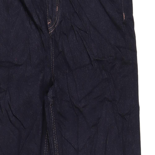 Marks and Spencer Womens Blue Cotton Straight Jeans Size 14 L31 in Regular Zip