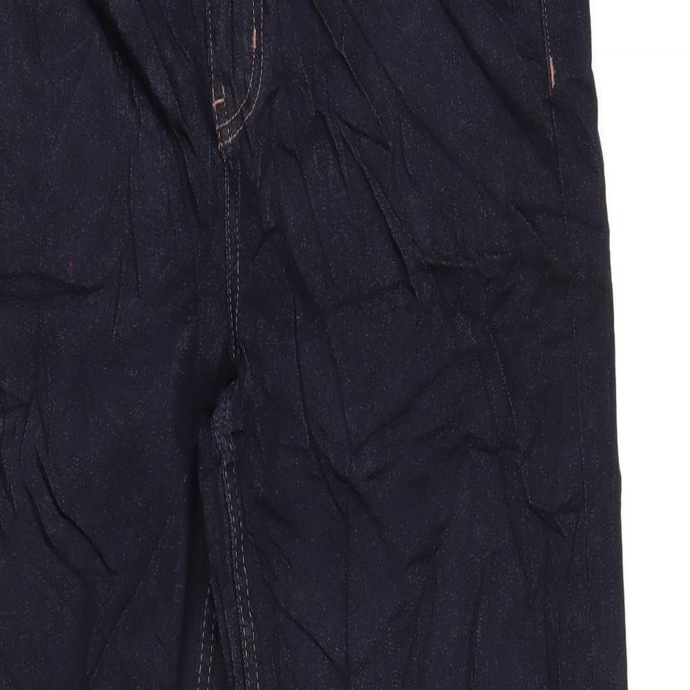 Marks and Spencer Womens Blue Cotton Straight Jeans Size 14 L31 in Regular Zip