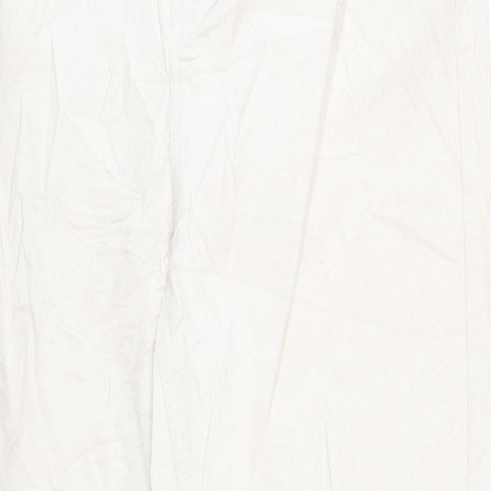 Marks and Spencer Womens Ivory Cotton Trousers Size 20 L32 in Regular Zip