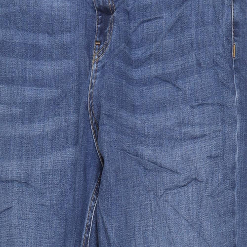 Autograph Womens Blue Cotton Straight Jeans Size 18 L30 in Regular Zip